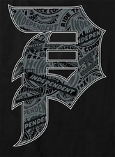 Primitive Company Independent Stickers Dirty P Black Tee Skateboarding T-Shirt